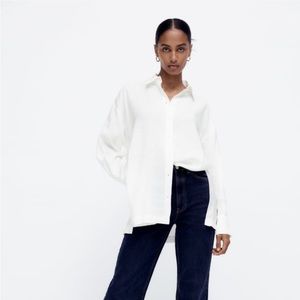 Zara Flowy Oversized Button-down Shirt
